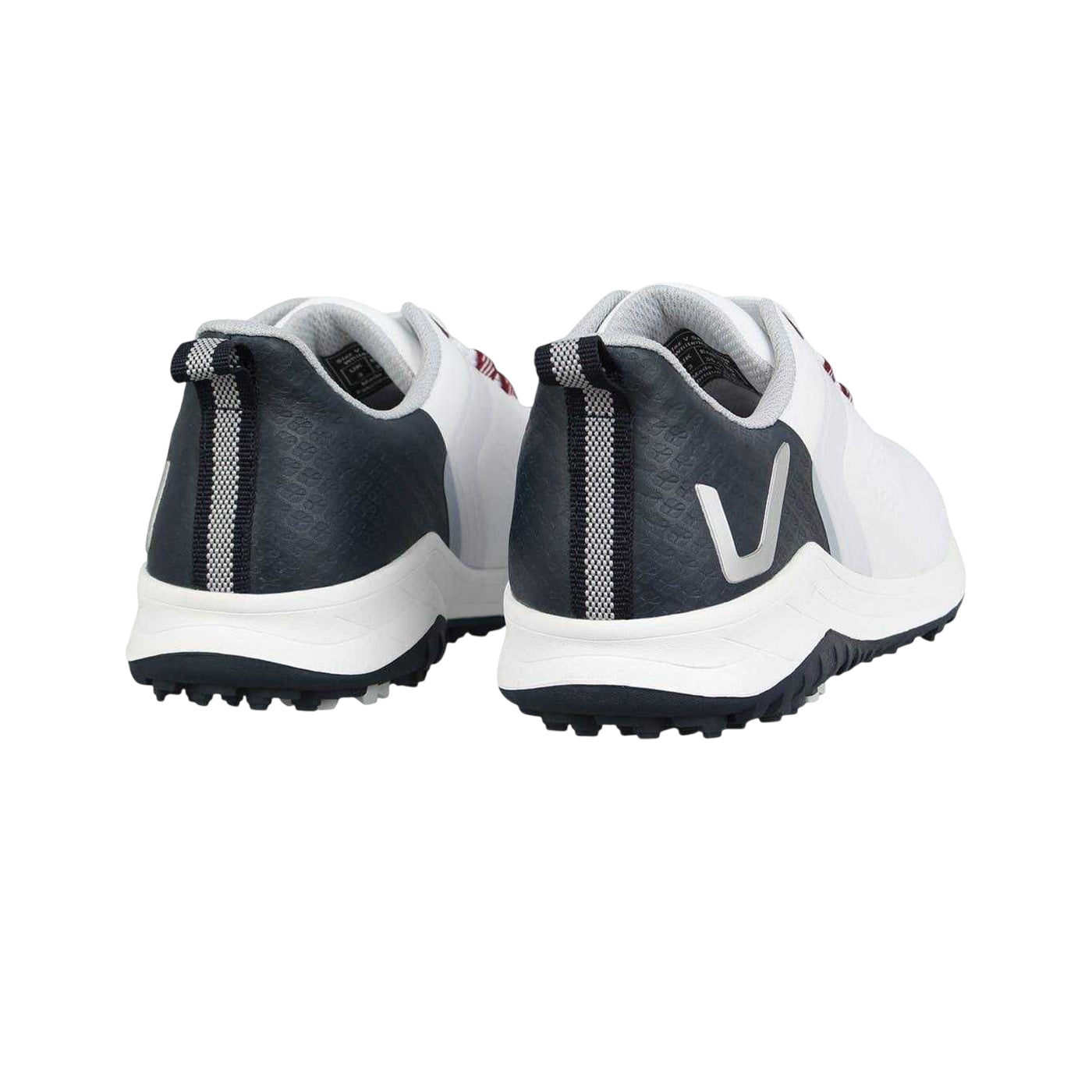 White-Navy - Back - Slazenger Womens-Ladies V Series Leather Spiked Golf Shoes