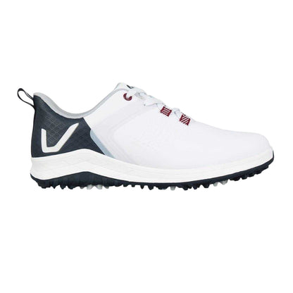 White-Navy - Front - Slazenger Womens-Ladies V Series Leather Spiked Golf Shoes