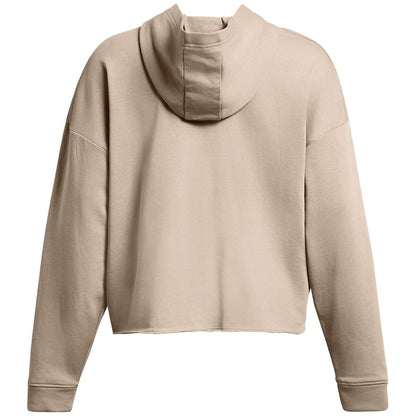 Brown - Back - Under Armour Womens-Ladies Rival Terry Performance Oversized Hoodie