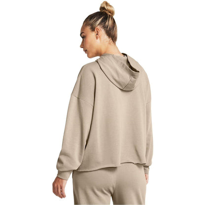 Brown - Pack Shot - Under Armour Womens-Ladies Rival Terry Performance Oversized Hoodie