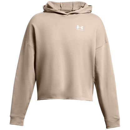 Brown - Front - Under Armour Womens-Ladies Rival Terry Performance Oversized Hoodie