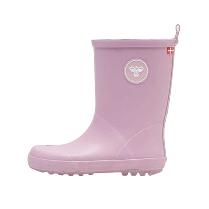 Pink - Side - Hummel Childrens-Kids Rubber Wellington Boots