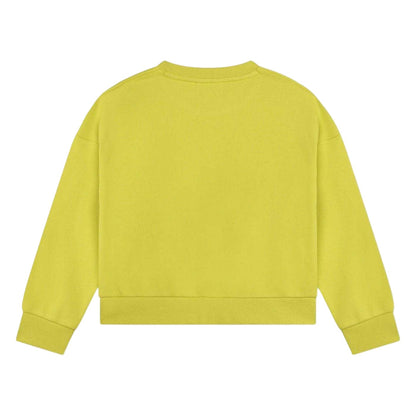 Lime - Back - Boss Childrens-Kids Logo Crew Neck Relaxed Fit Sweatshirt