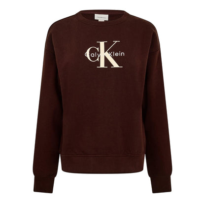 Mocha Brown - Front - Calvin Klein Womens-Ladies Cotton Regular Sweatshirt
