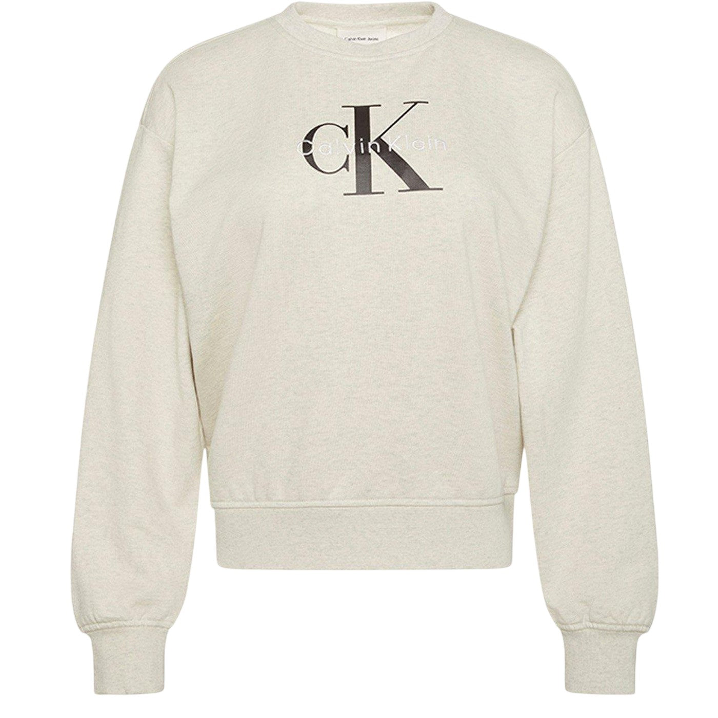 Vanilla Heather - Front - Calvin Klein Womens-Ladies Cotton Regular Sweatshirt