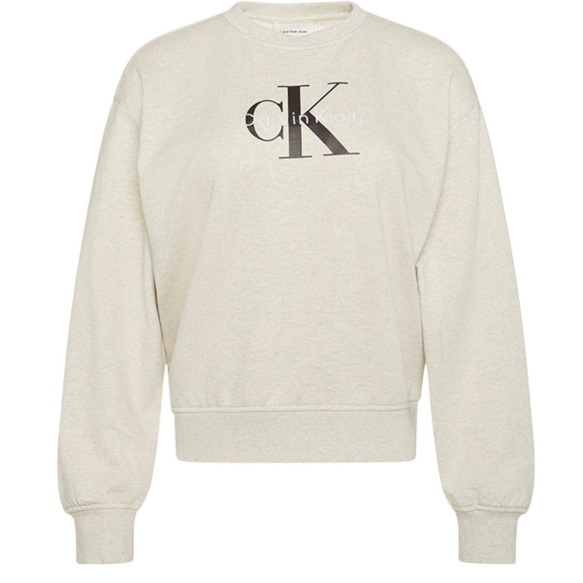 Vanilla Heather - Front - Calvin Klein Womens-Ladies Cotton Regular Sweatshirt