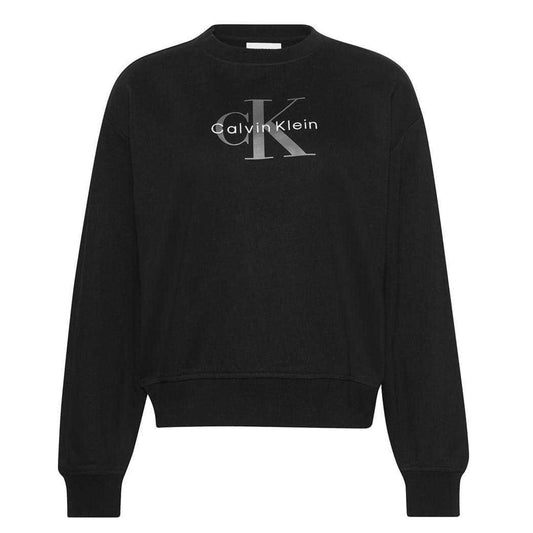 Black - Front - Calvin Klein Womens-Ladies Cotton Regular Sweatshirt
