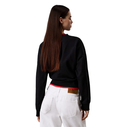 Black - Back - Calvin Klein Womens-Ladies Cotton Regular Sweatshirt