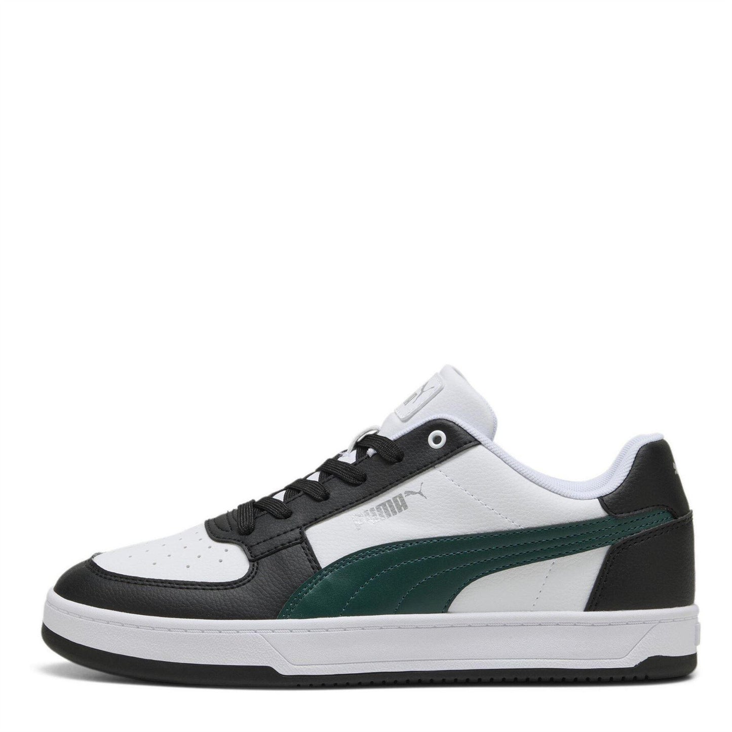 White-Green-Black - Back - Puma Mens Caven 2.0 Logo Trainers