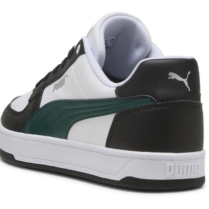 White-Green-Black - Pack Shot - Puma Mens Caven 2.0 Logo Trainers