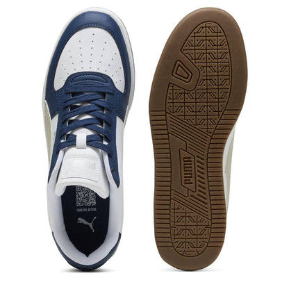 White-Blue-Gum - Side - Puma Mens Caven 2.0 Logo Trainers