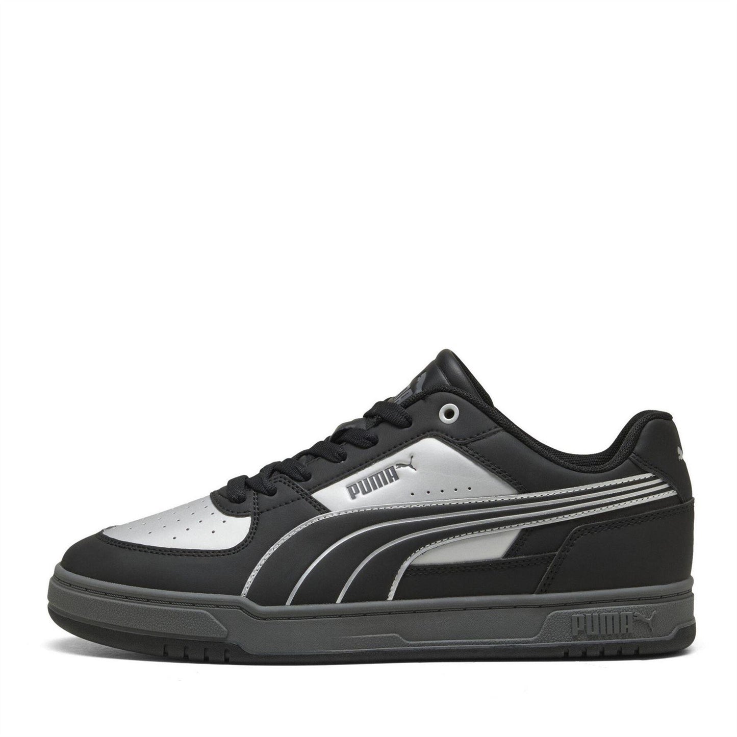 Silver-Grey - Back - Puma Mens Caven 2.0 Logo Trainers