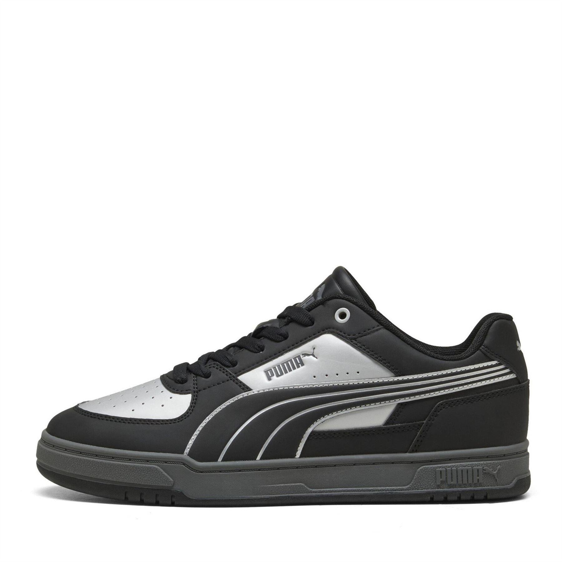 Silver-Grey - Back - Puma Mens Caven 2.0 Logo Trainers