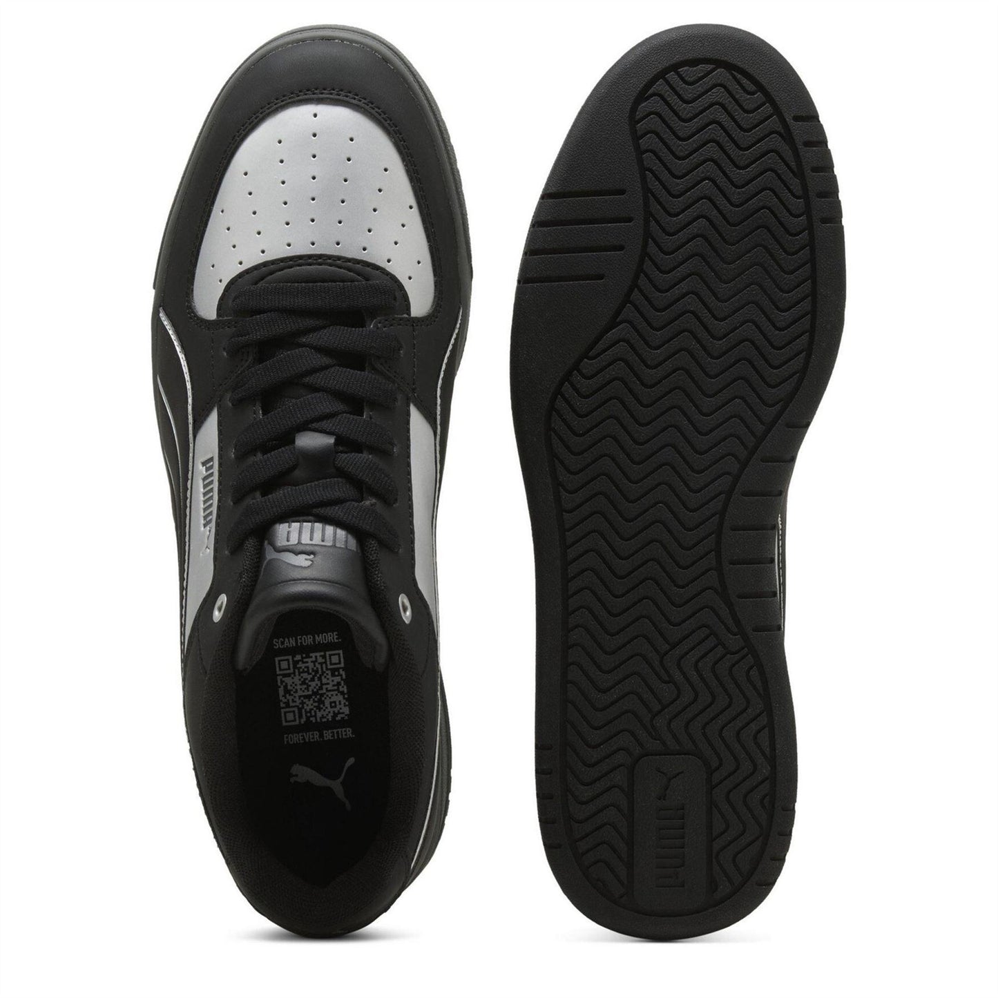 Silver-Grey - Side - Puma Mens Caven 2.0 Logo Trainers