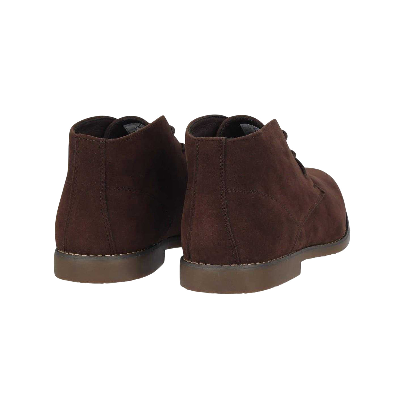 Brown - Back - Lee Cooper Mens Gresham Suede Desert Boots