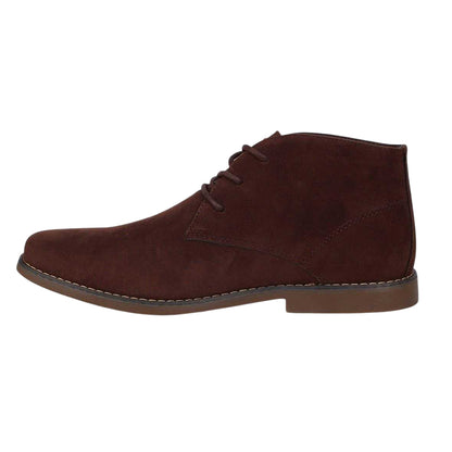 Brown - Side - Lee Cooper Mens Gresham Suede Desert Boots