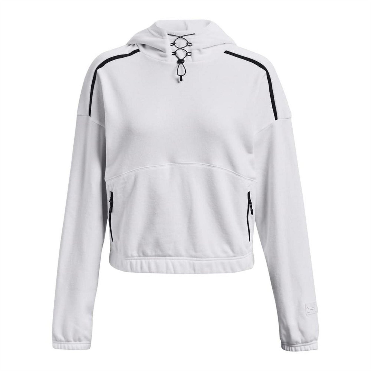 White - Front - Under Armour Womens-Ladies Journey Fleece Hoodie