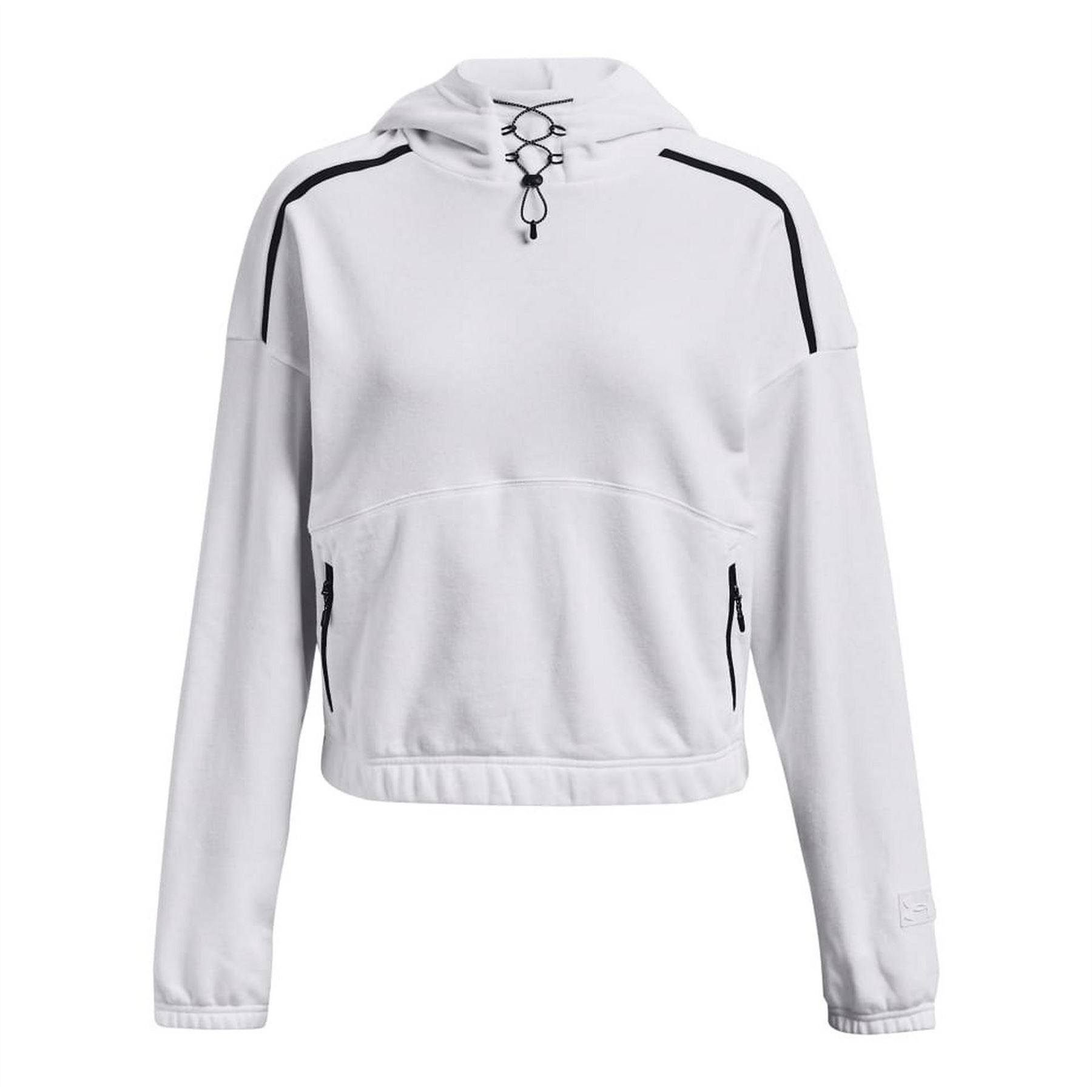 White - Front - Under Armour Womens-Ladies Journey Fleece Hoodie