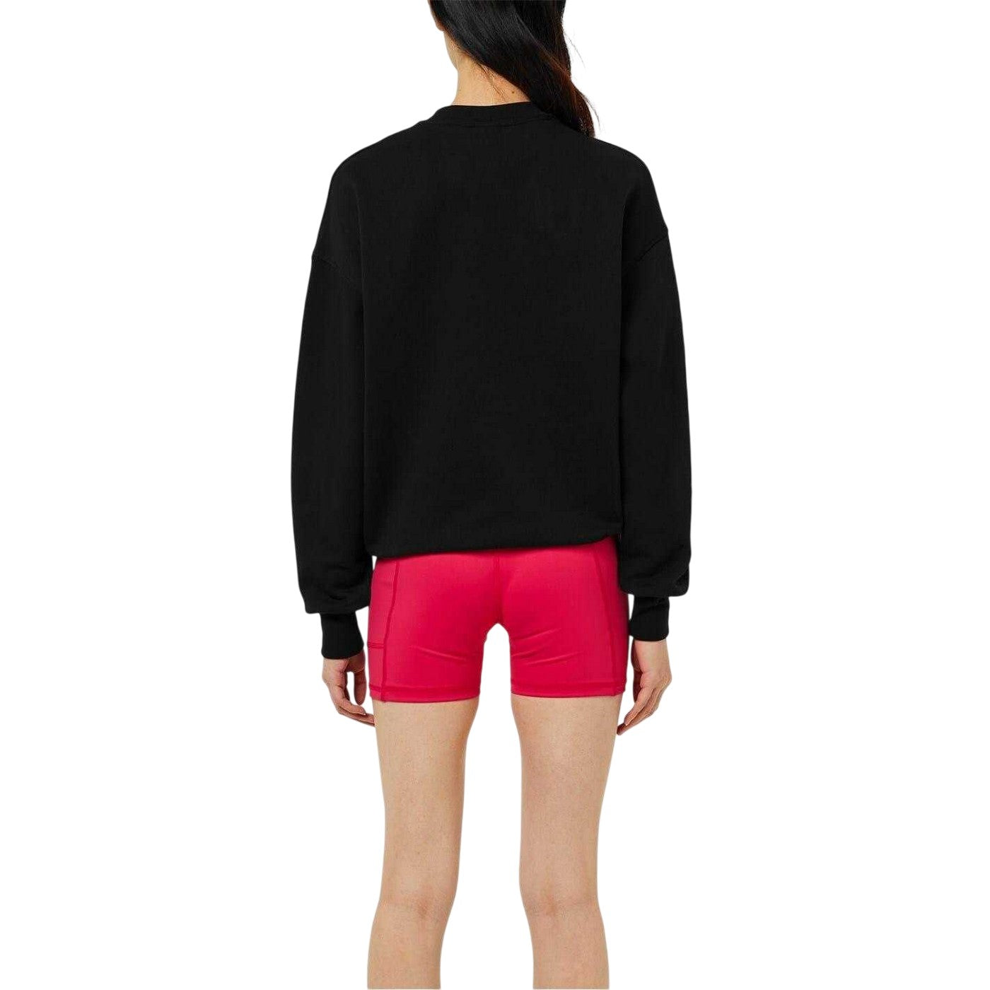 Black Print - Back - Red Run Womens-Ladies Graphic Print Crew Neck Relaxed Fit Sweatshirt