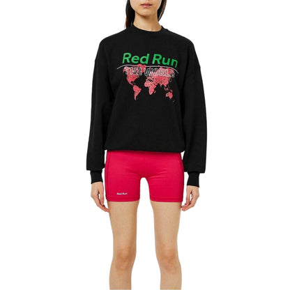 Black Print - Lifestyle - Red Run Womens-Ladies Graphic Print Crew Neck Relaxed Fit Sweatshirt