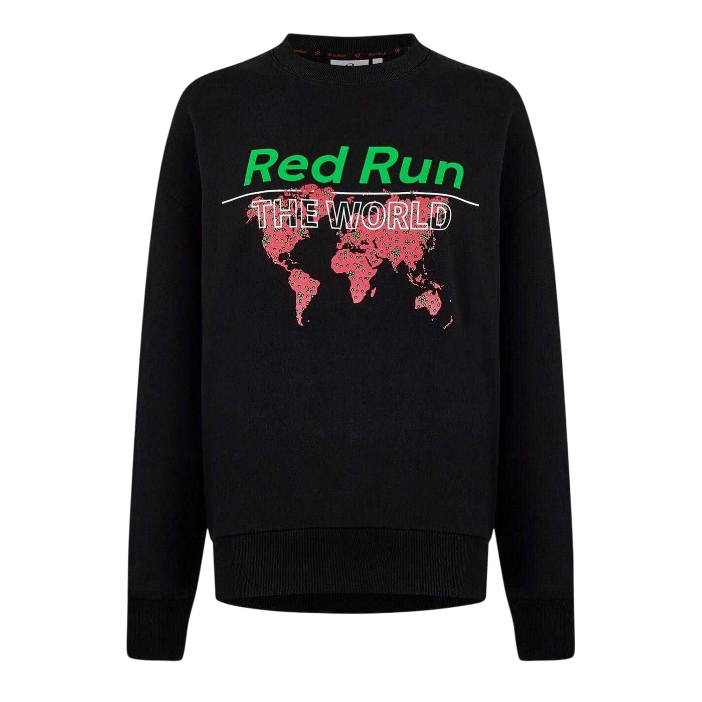 Black Print - Front - Red Run Womens-Ladies Graphic Print Crew Neck Relaxed Fit Sweatshirt