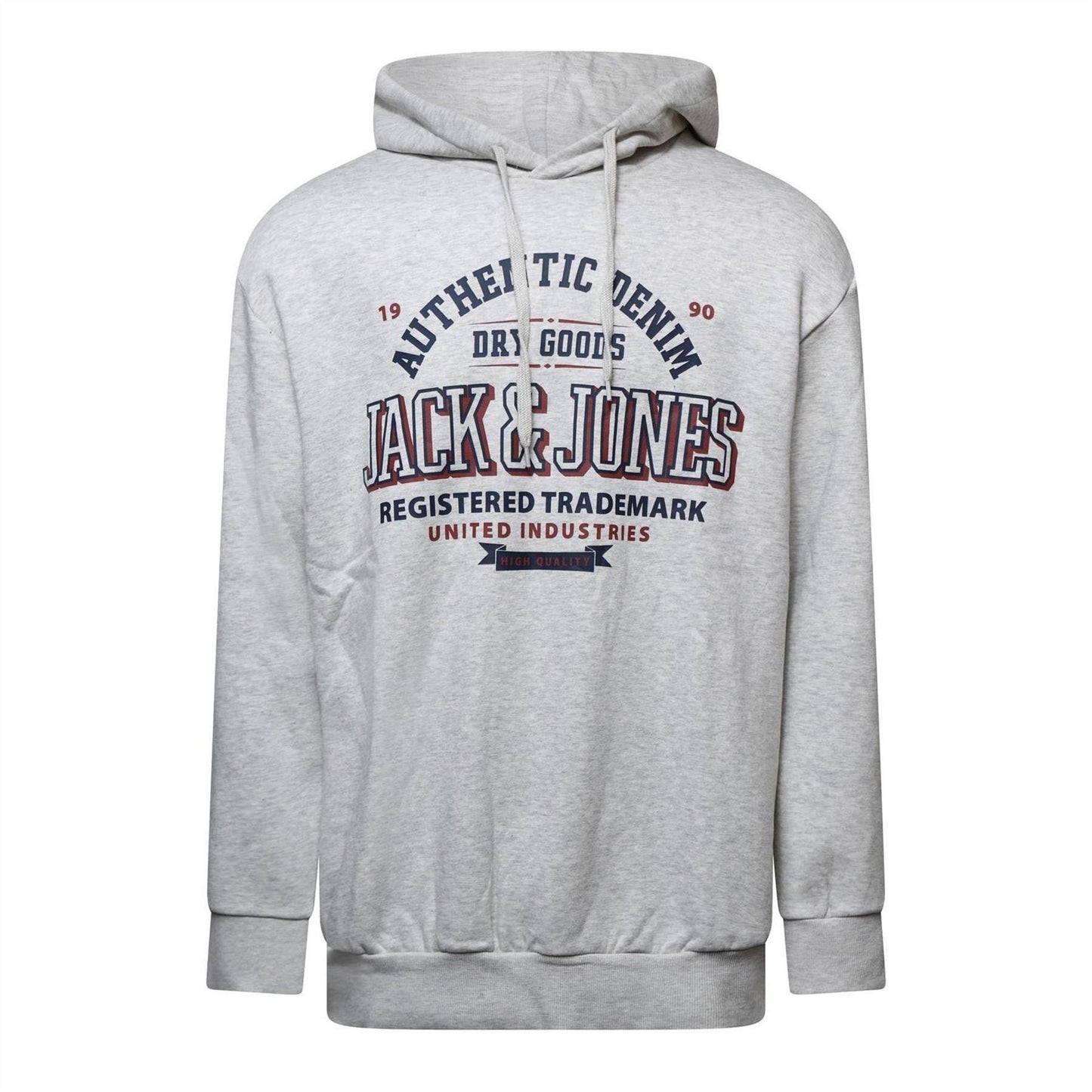 White - Front - Jack And Jones Mens Logo Plus Hoodie