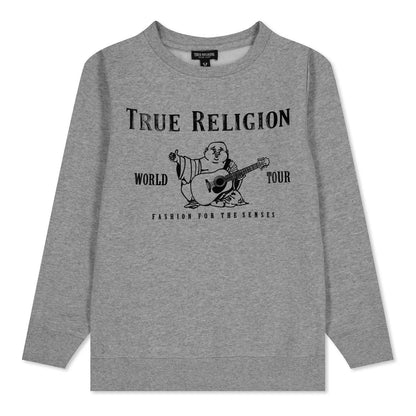 Heather Grey Heather - Front - True Religion Boys Buddha Logo Sweatshirt