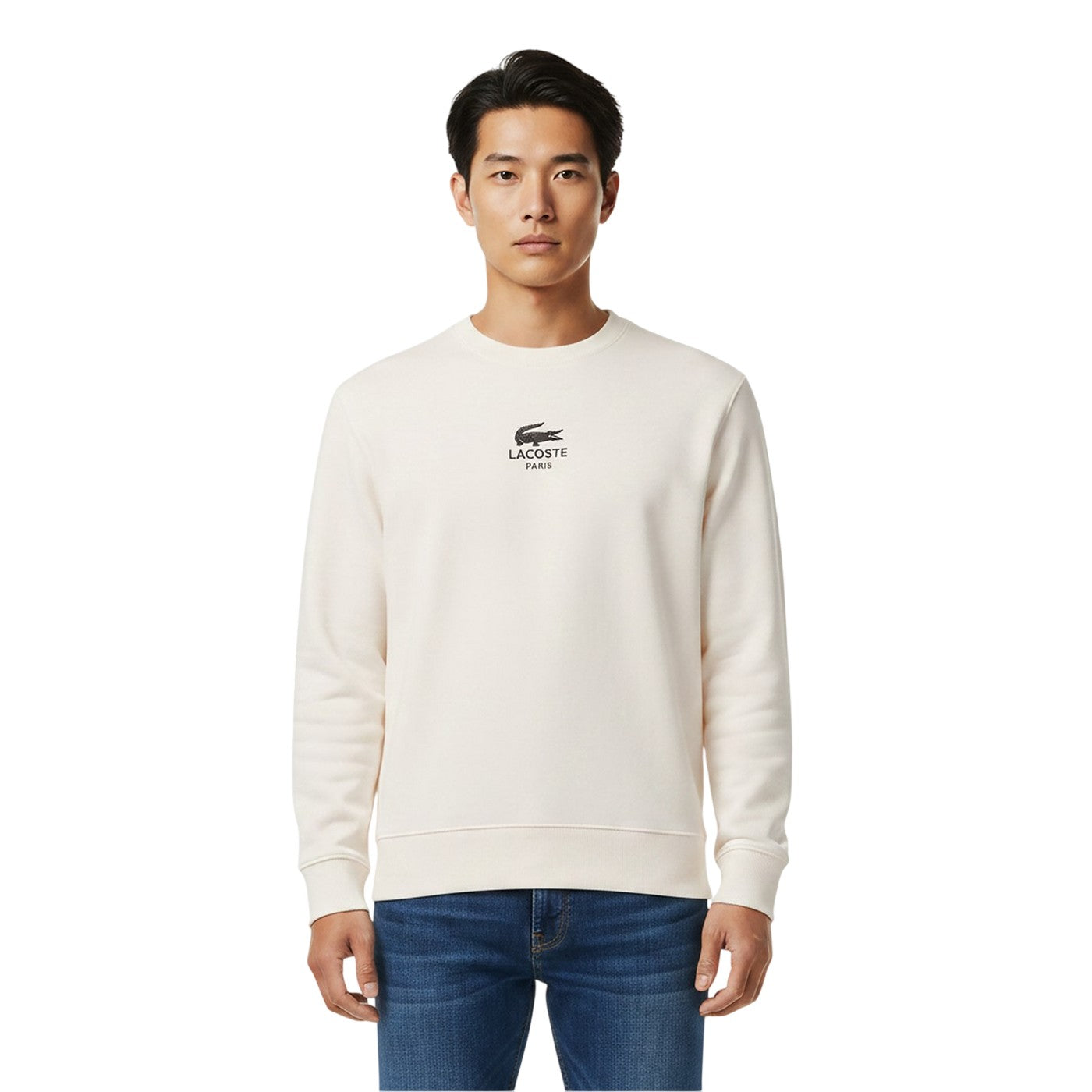 White - Side - Lacoste Unisex Adult Central Sweatshirt