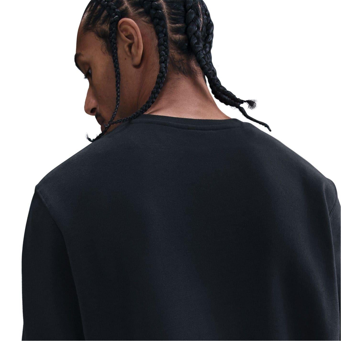 Black-Gold - Side - Nike Mens Sportswear Club Jersey Regular Long-Sleeved Sweatshirt