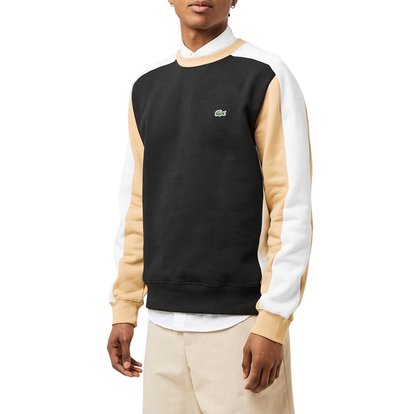 Black - Side - Lacoste Mens Colour Block Sweatshirt