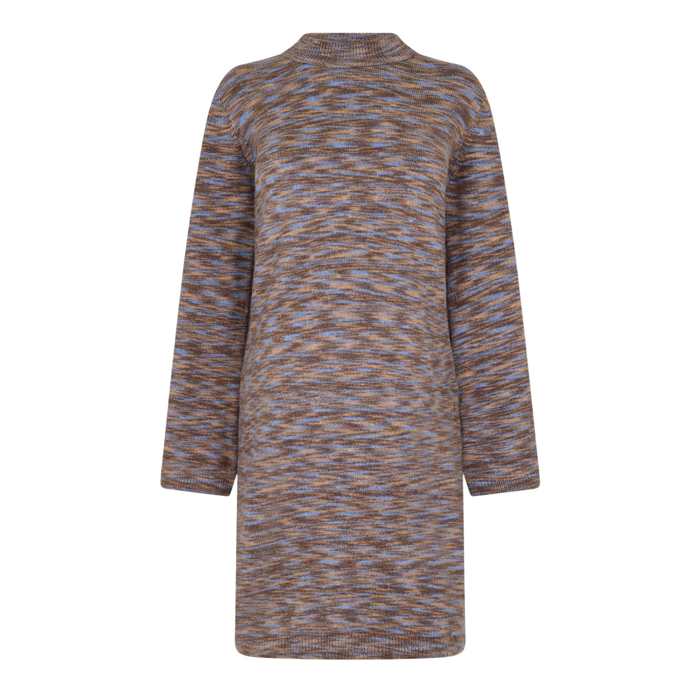 Pinecone Brown - Front - Mamalicious Womens-Ladies Mock Neck Sweater Dress
