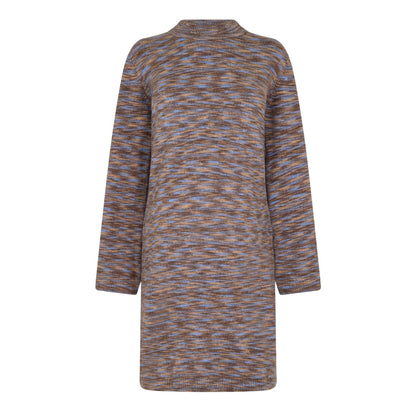 Pinecone Brown - Front - Mamalicious Womens-Ladies Mock Neck Sweater Dress