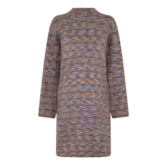 Pinecone Brown - Front - Mamalicious Womens-Ladies Mock Neck Sweater Dress