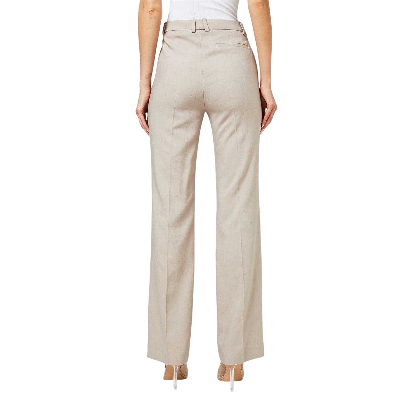 Beige - Back - Boss Womens-Ladies Tailored Trousers
