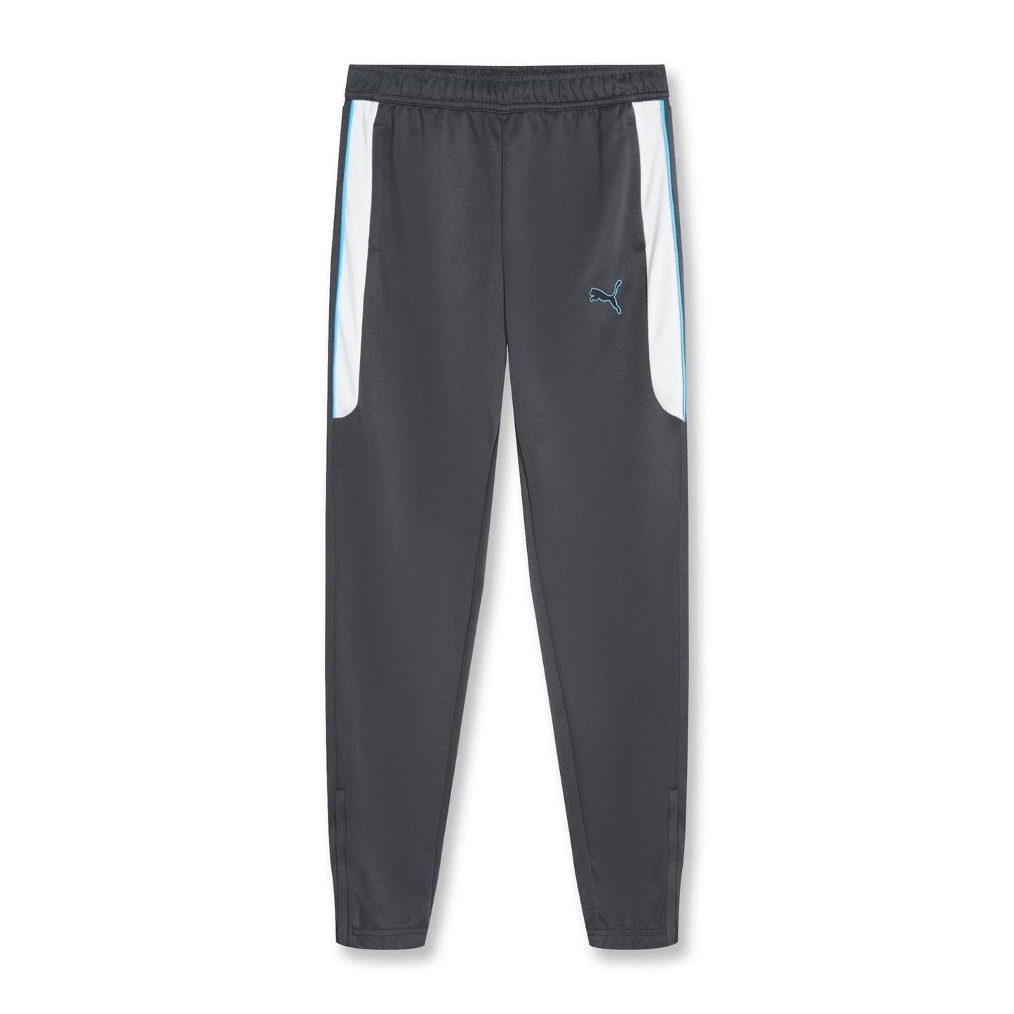 Grey-Aqua - Front - Puma Childrens-Kids Finesse Performance Tracksuit Bottoms