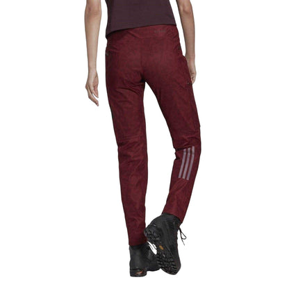 Red - Back - Adidas Womens-Ladies Slim Hiking Trousers