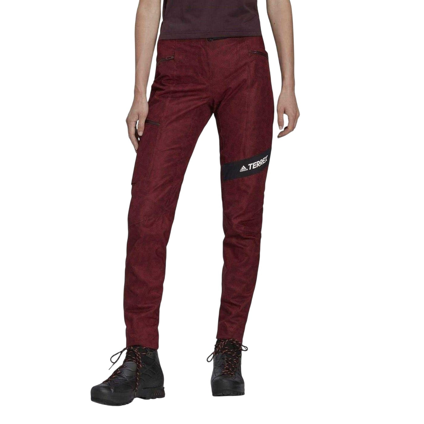 Red - Lifestyle - Adidas Womens-Ladies Slim Hiking Trousers