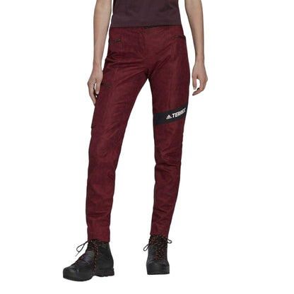 Red - Lifestyle - Adidas Womens-Ladies Slim Hiking Trousers