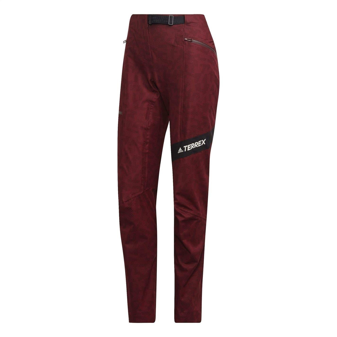 Red - Front - Adidas Womens-Ladies Slim Hiking Trousers