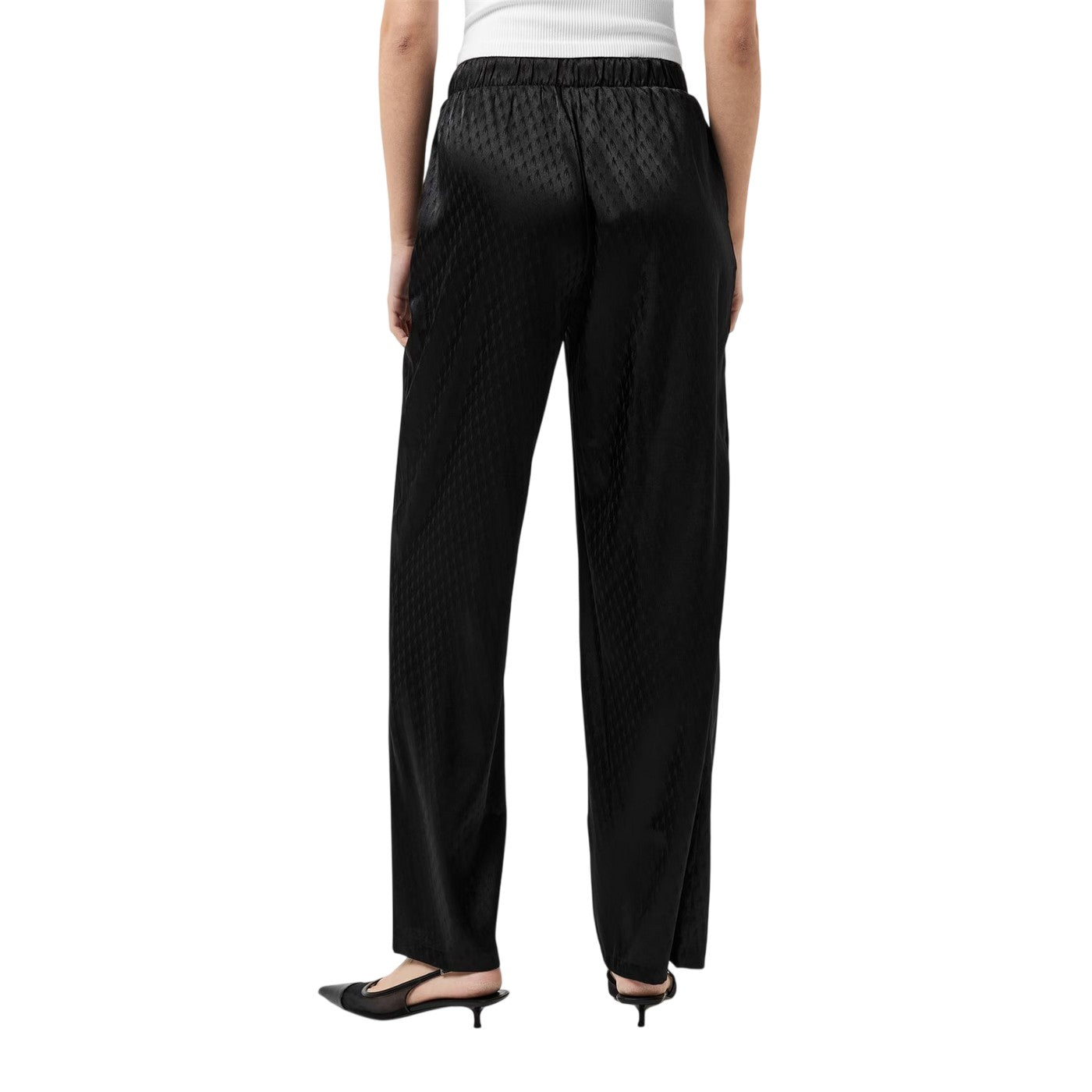 Black - Back - Vero Moda Unisex Adult Satin Wide Leg Trousers