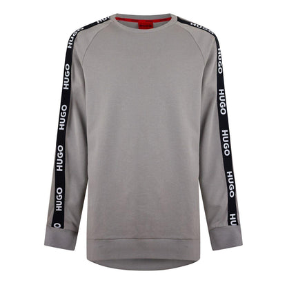 Pastel Grey - Front - Hugo Mens Sporty Logo Lounge Sweatshirt