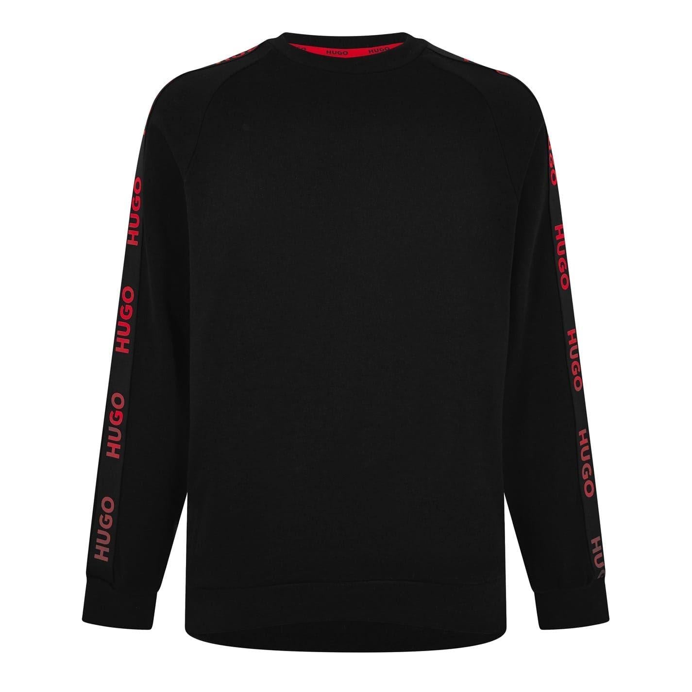 Black - Front - Hugo Mens Sporty Logo Lounge Sweatshirt