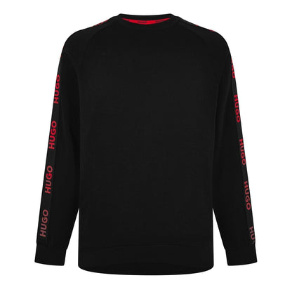 Black - Front - Hugo Mens Sporty Logo Lounge Sweatshirt