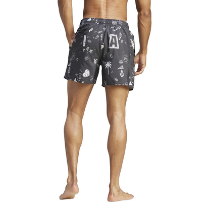 Black - Back - Adidas Mens Brand Love Classic Swim Shorts