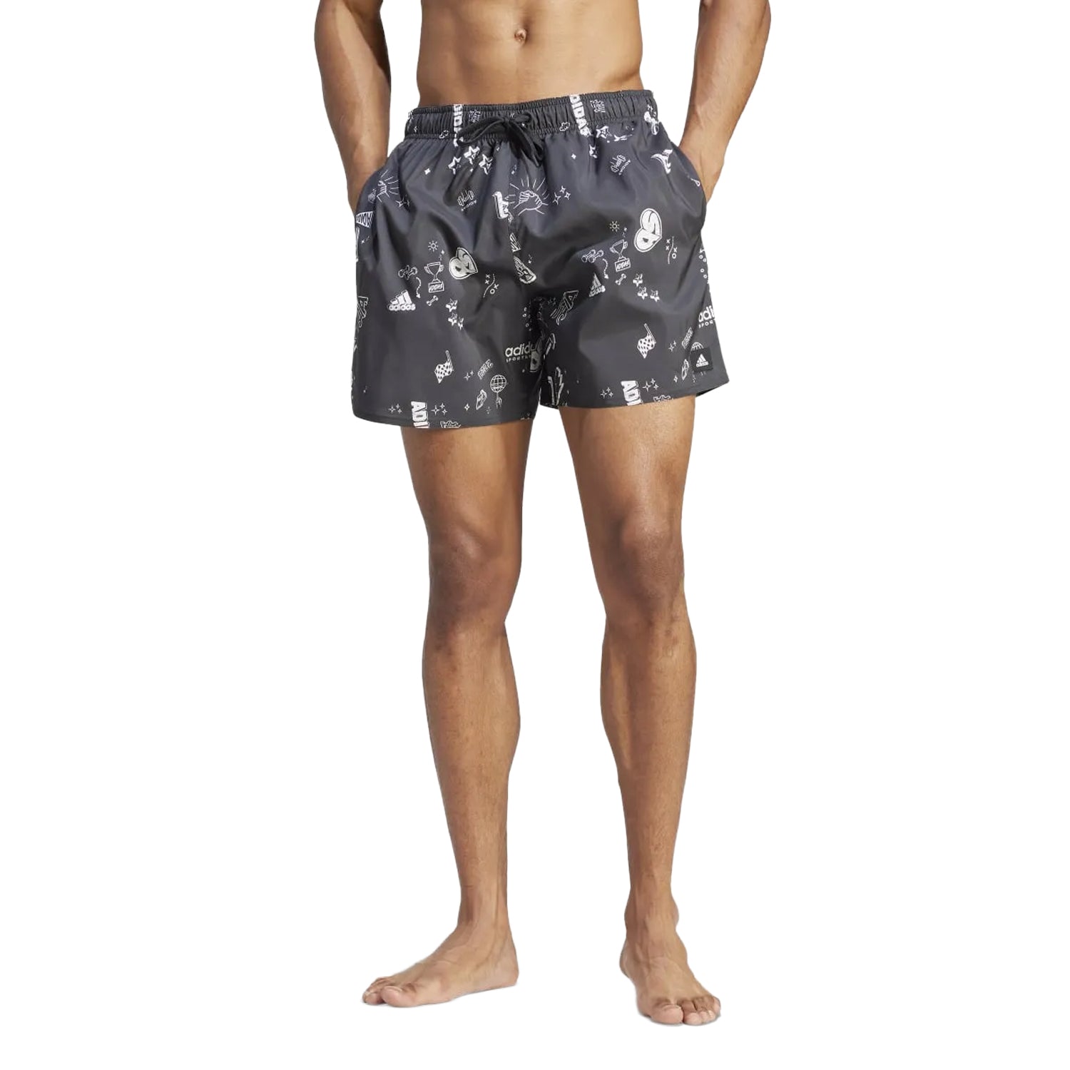 Black - Lifestyle - Adidas Mens Brand Love Classic Swim Shorts