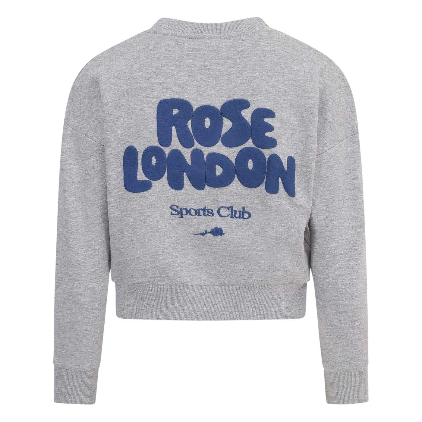 Grey Marl Marl - Back - Rose London Girls All Love Cropped Sweatshirt