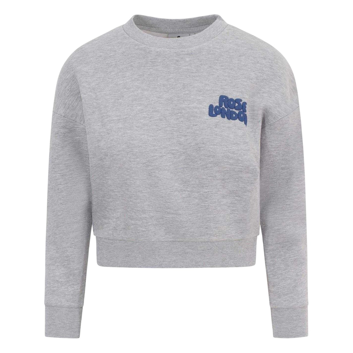 Grey Marl Marl - Front - Rose London Girls All Love Cropped Sweatshirt