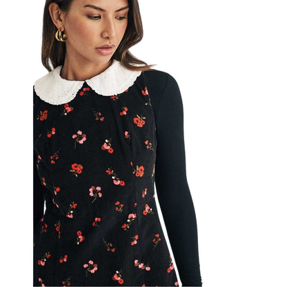 Black - Side - Nobody's Child Womens-Ladies Flower A-line Mini Dress