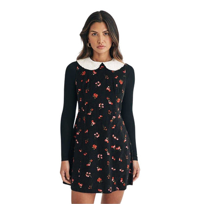 Black - Front - Nobody's Child Womens-Ladies Flower A-line Mini Dress