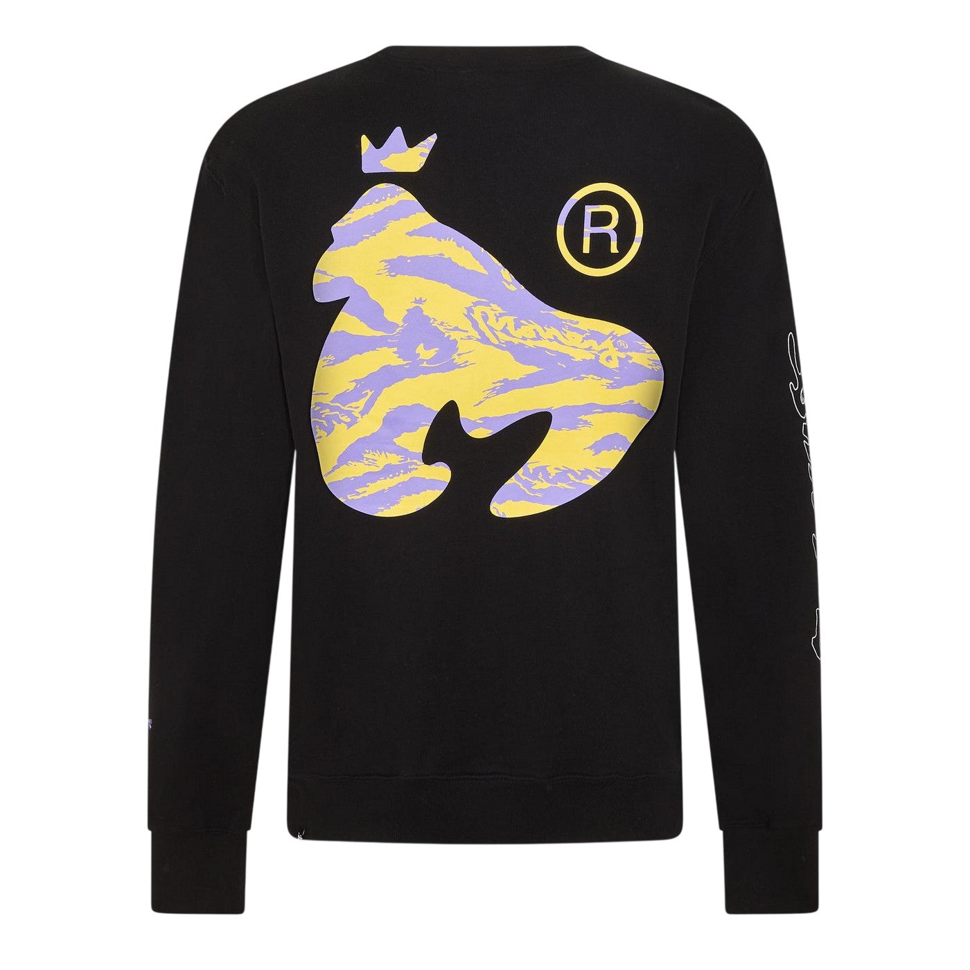 Black - Back - Money Unisex Adult Camo Logo Cotton Blend Sweatshirt